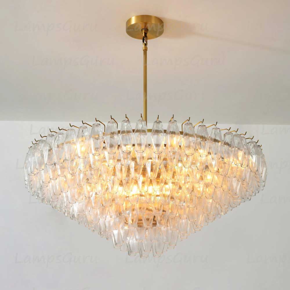 Chiaray Clear Glass Tiered Round Chandelier 47"