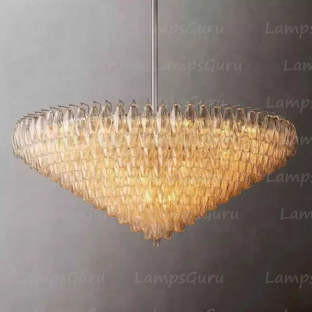 Chiaray Clear Glass Tiered Round Chandelier 62"