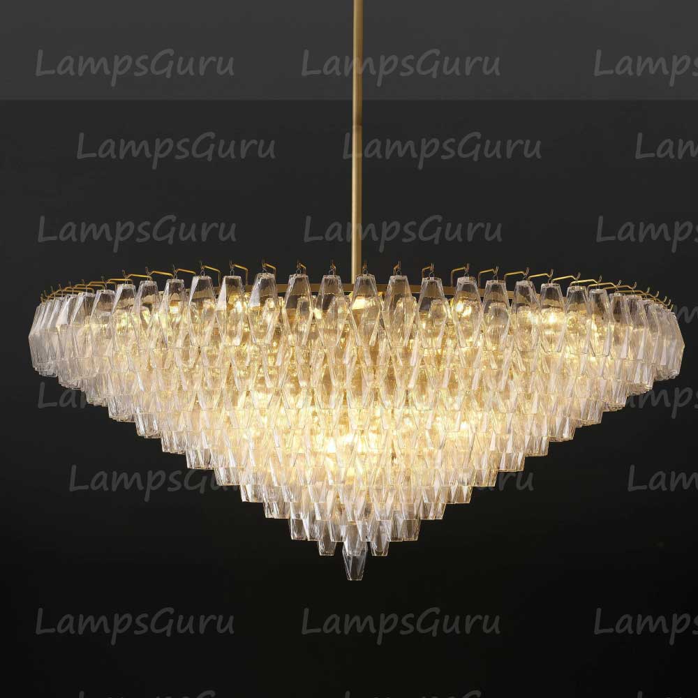 Chiaray Clear Glass Tiered Round Chandelier 62"