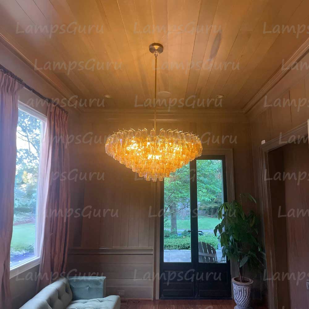 Chiaray Smoke Glass Tiered Round Chandelier 37"