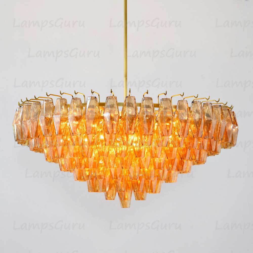 Chiaray Smoke Glass Tiered Round Chandelier 37"
