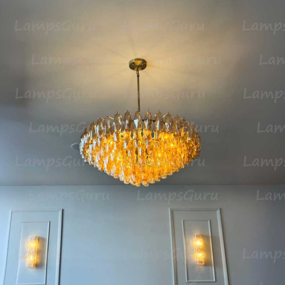 Chiaray Smoke Glass Tiered Round Chandelier 37"