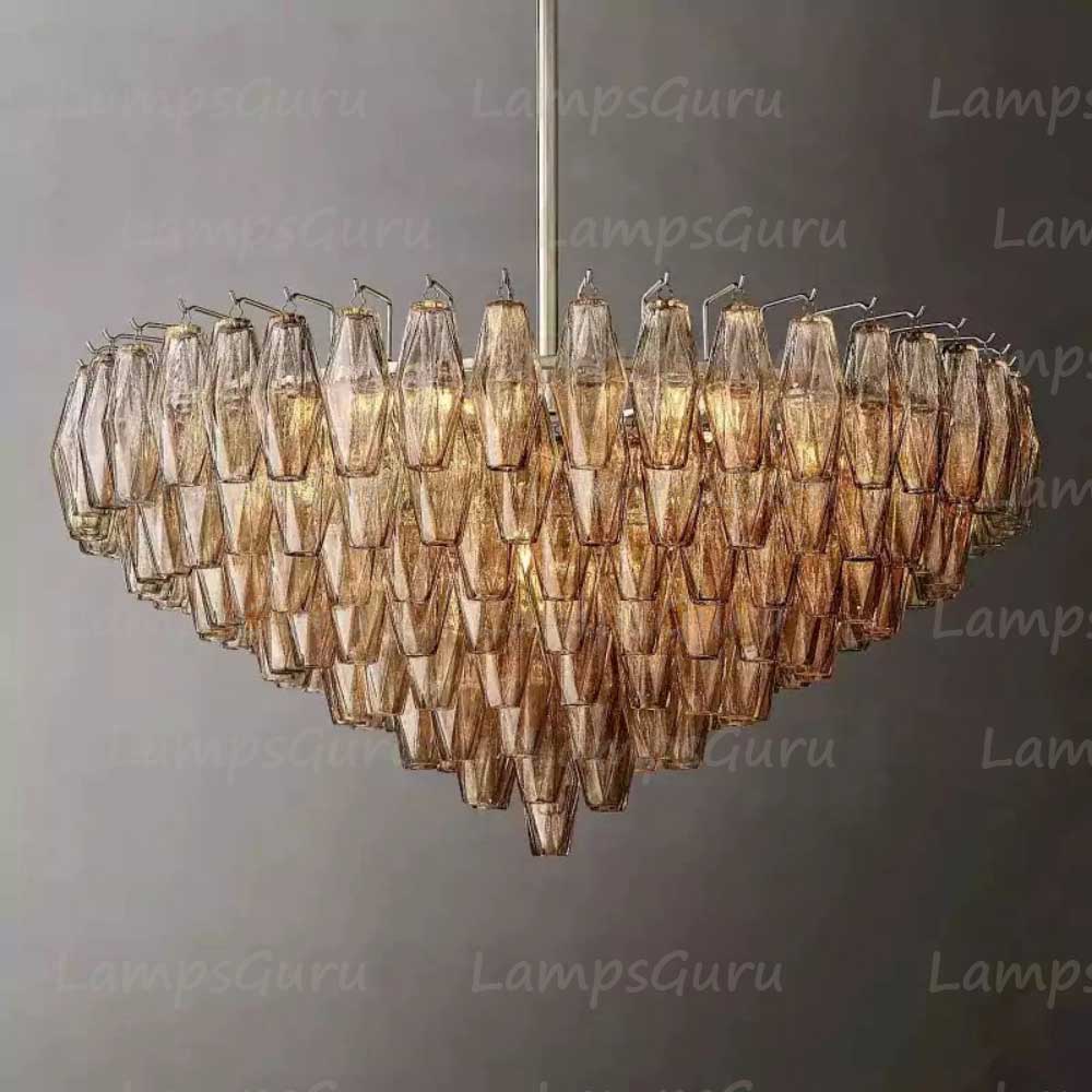 Chiaray Smoke Glass Tiered Round Chandelier 37"