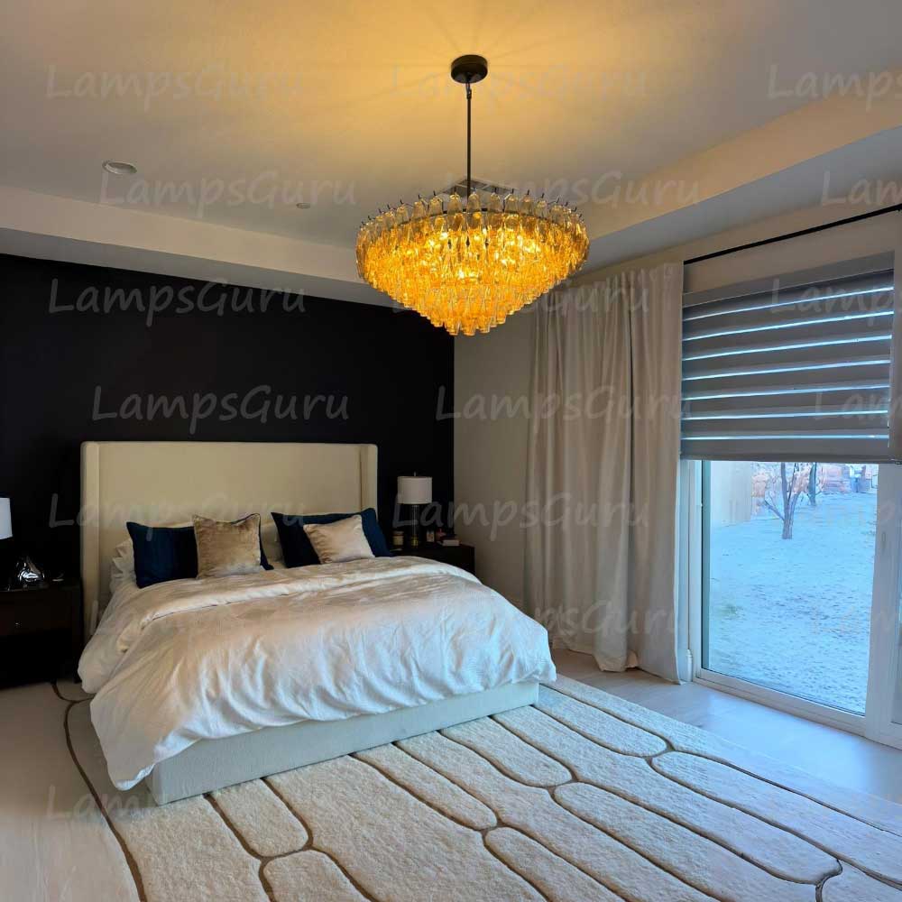 Chiaray Smoke Glass Tiered Round Chandelier 37"