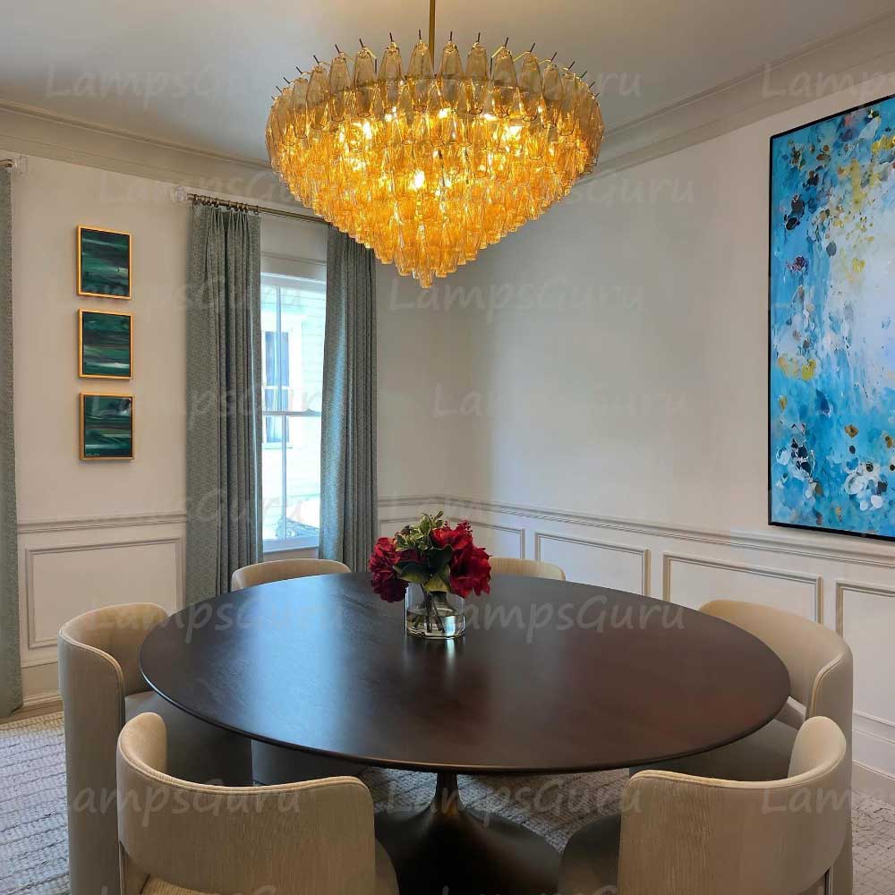 Chiaray Smoke Glass Tiered Round Chandelier 37"