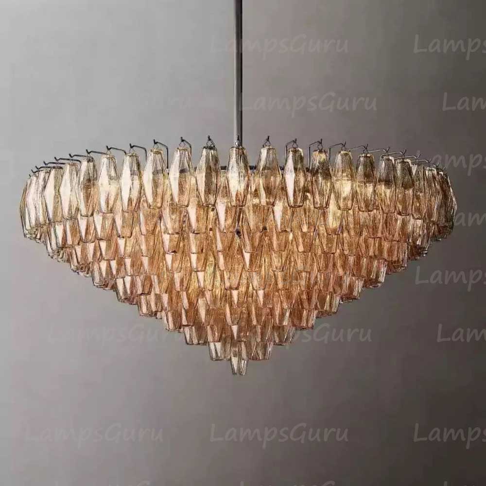 Chiaray Smoke Glass Tiered Round Chandelier 47"