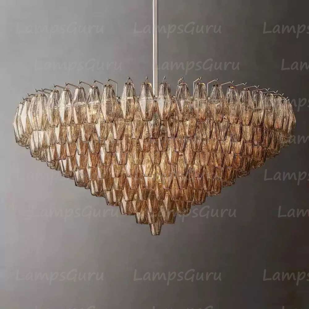 Chiaray Smoke Glass Tiered Round Chandelier 47"