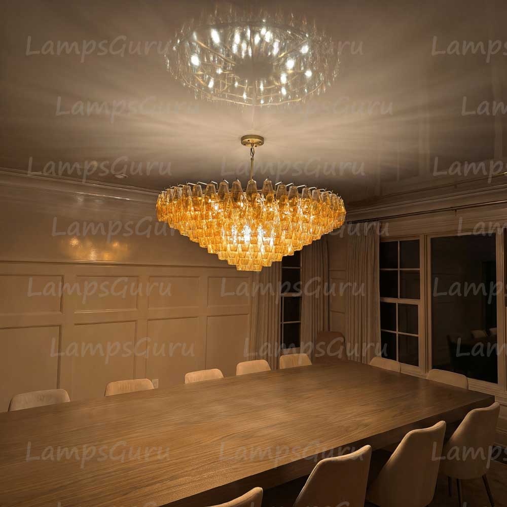 Chiaray Smoke Glass Tiered Round Chandelier 47"