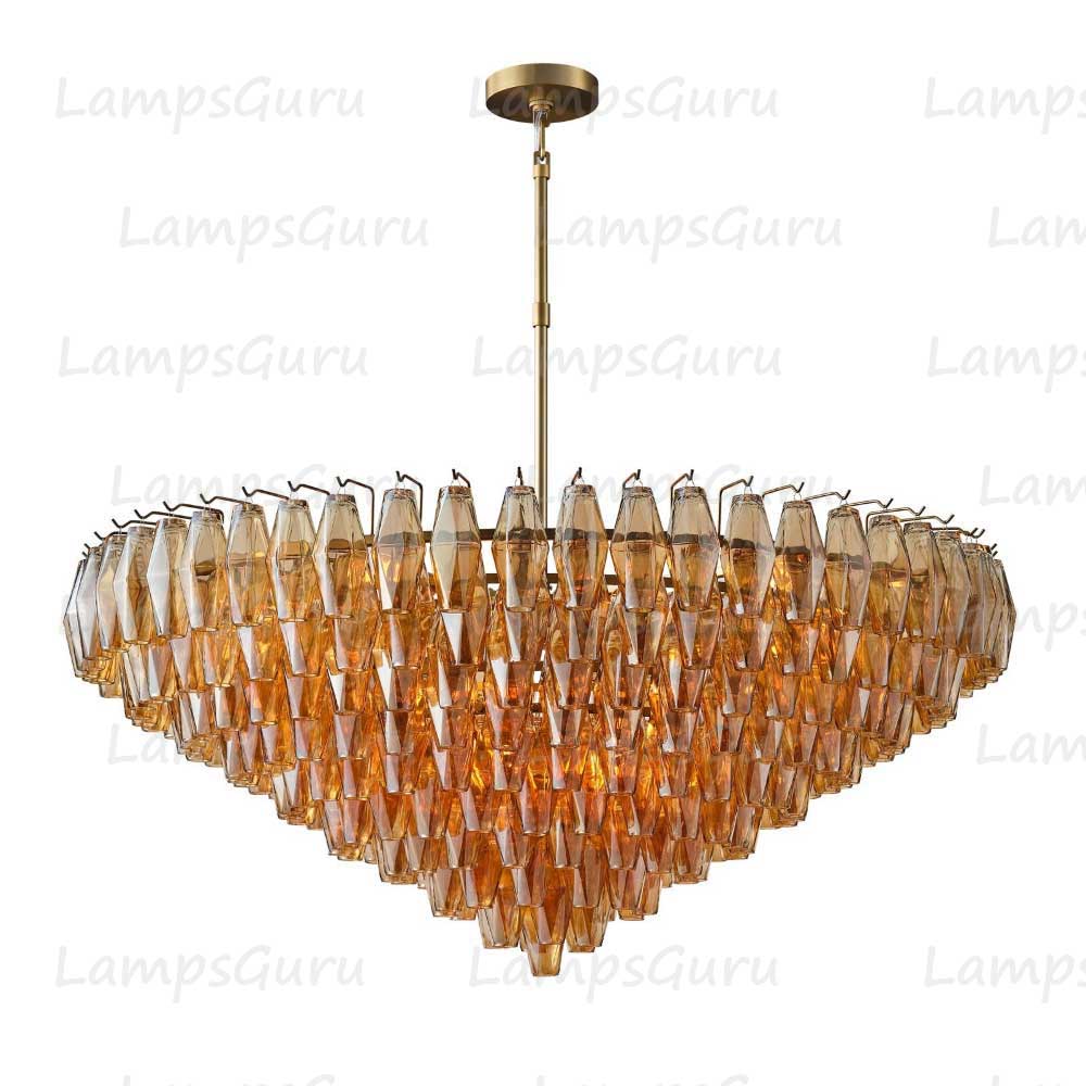 Chiaray Smoke Glass Tiered Round Chandelier 47"