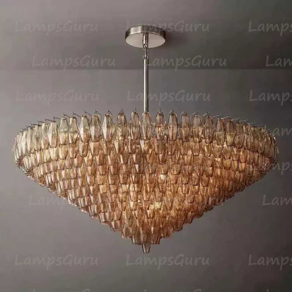 Chiaray Smoke Glass Tiered Round Chandelier 62"