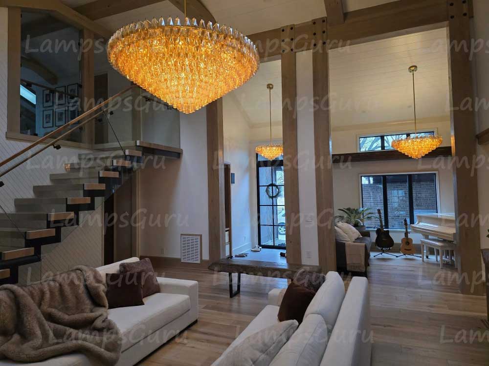 Chiaray Smoke Glass Tiered Round Chandelier 62"