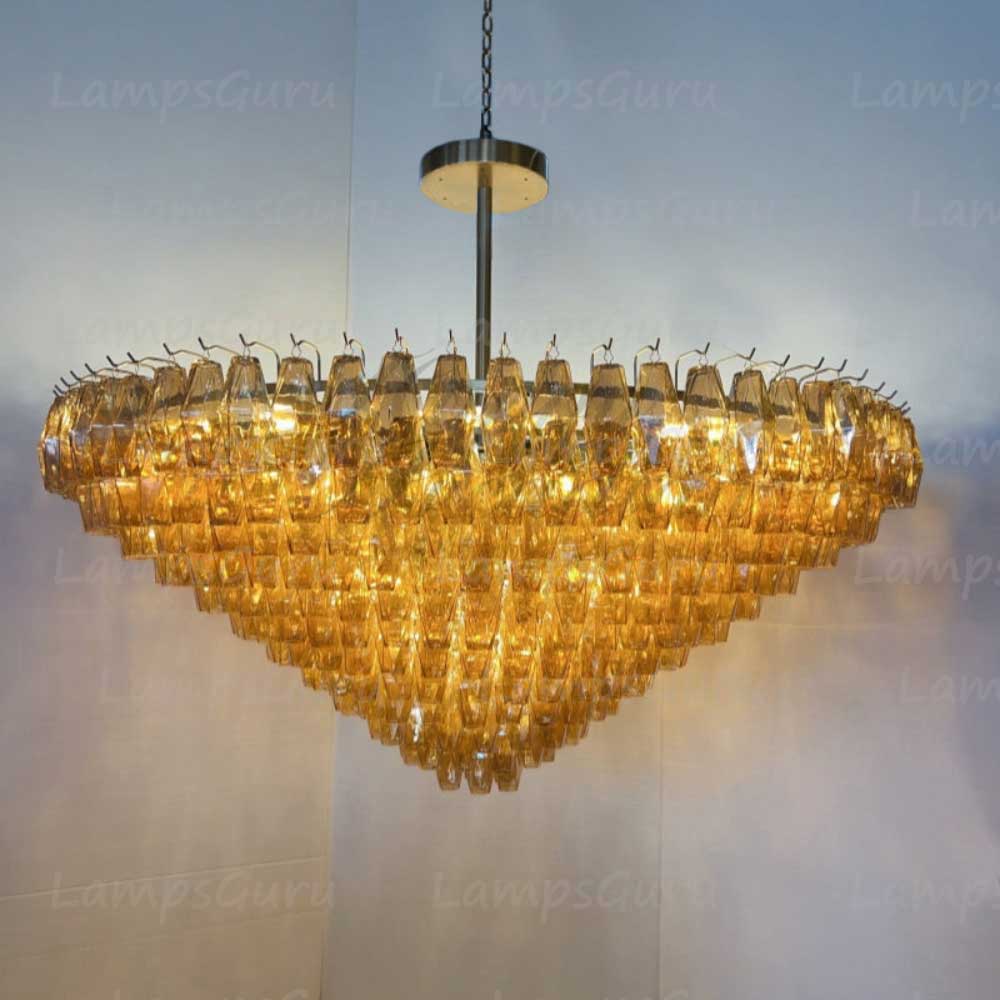 Chiaray Smoke Glass Tiered Round Chandelier 62"