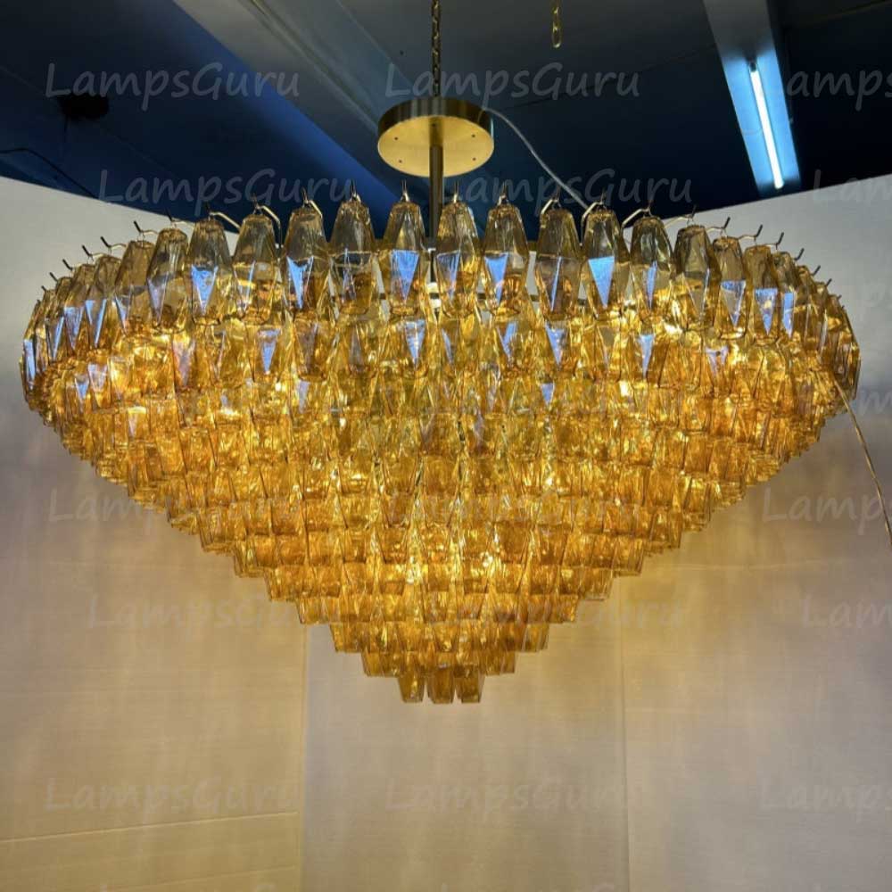 Chiaray Smoke Glass Tiered Round Chandelier 62"