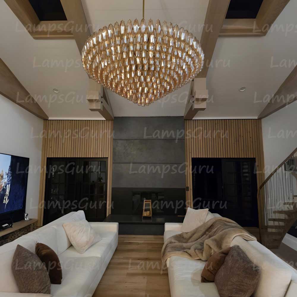 Chiaray Smoke Glass Tiered Round Chandelier 62"