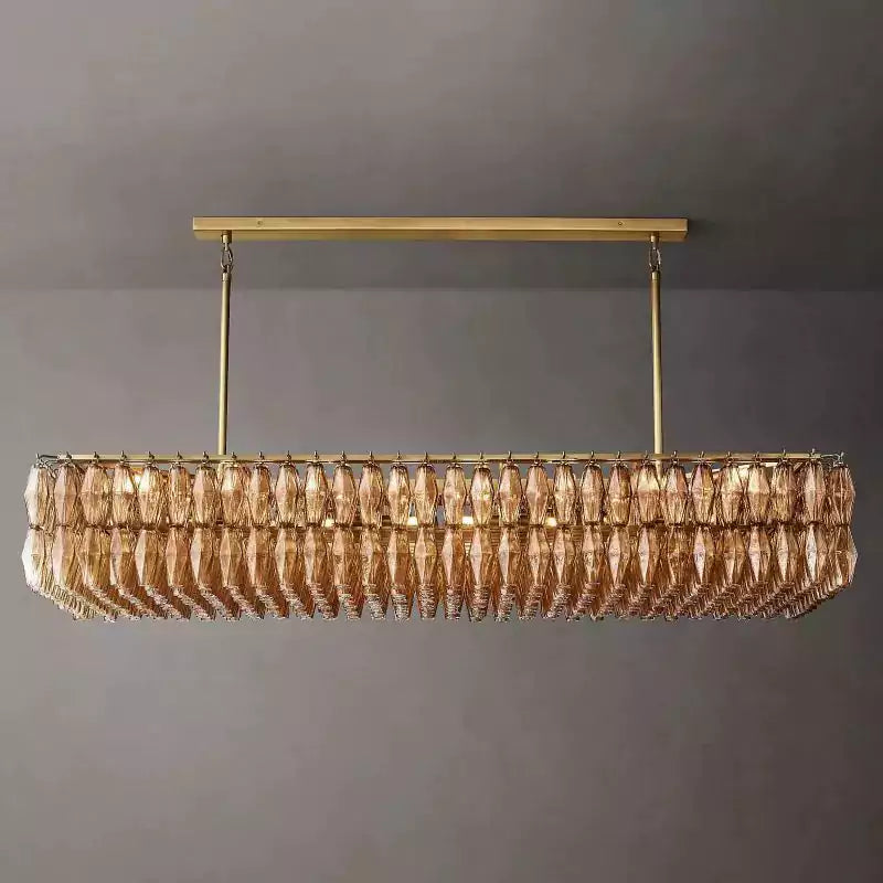 Chiaray Smoke Glass Rectangular Chandelier 74"