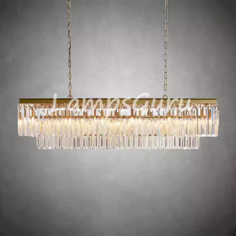 LG Leylanga Tiered Rectangular Crystal Chandelier