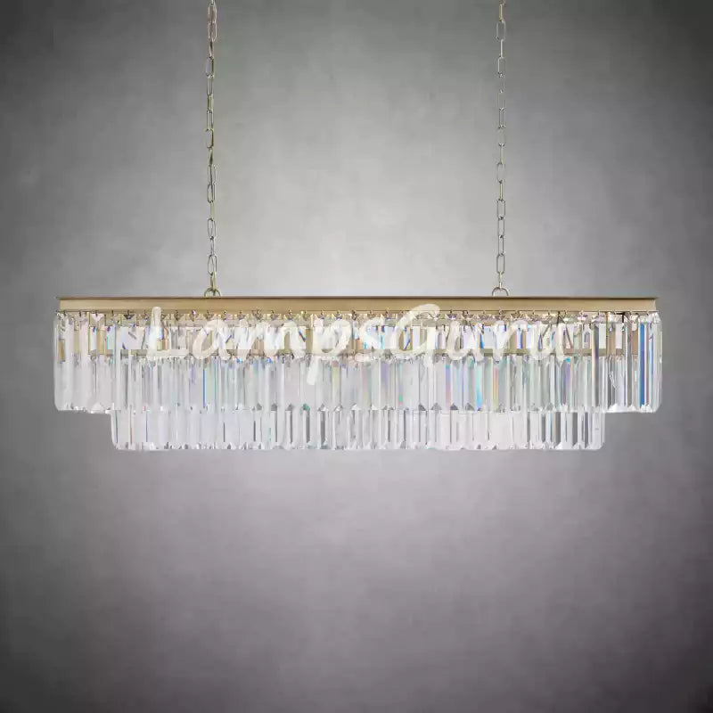 LG Leylanga Tiered Rectangular Crystal Chandelier