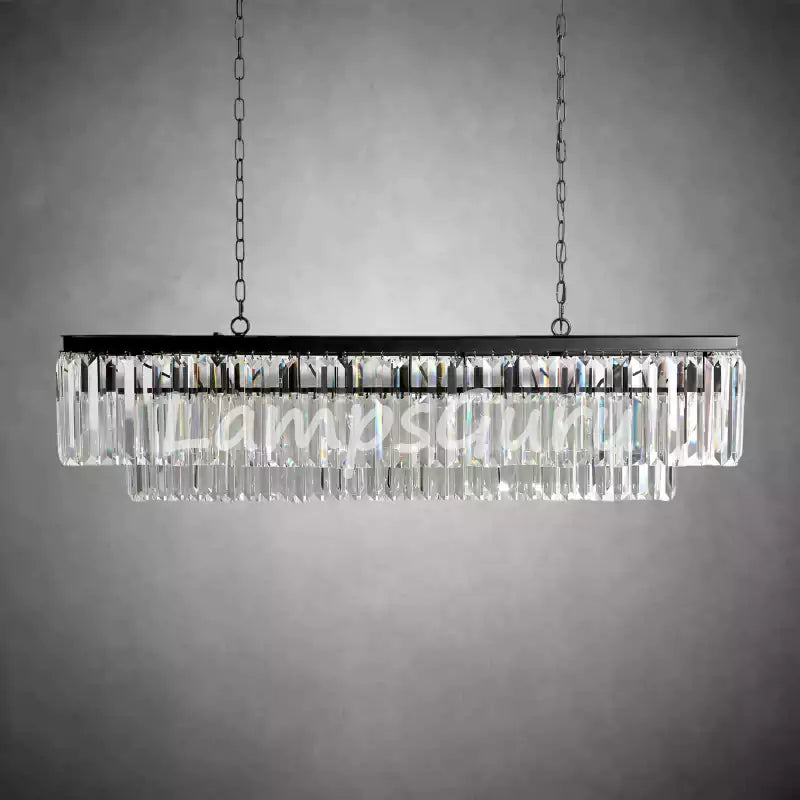 LG Leylanga Tiered Rectangular Crystal Chandelier