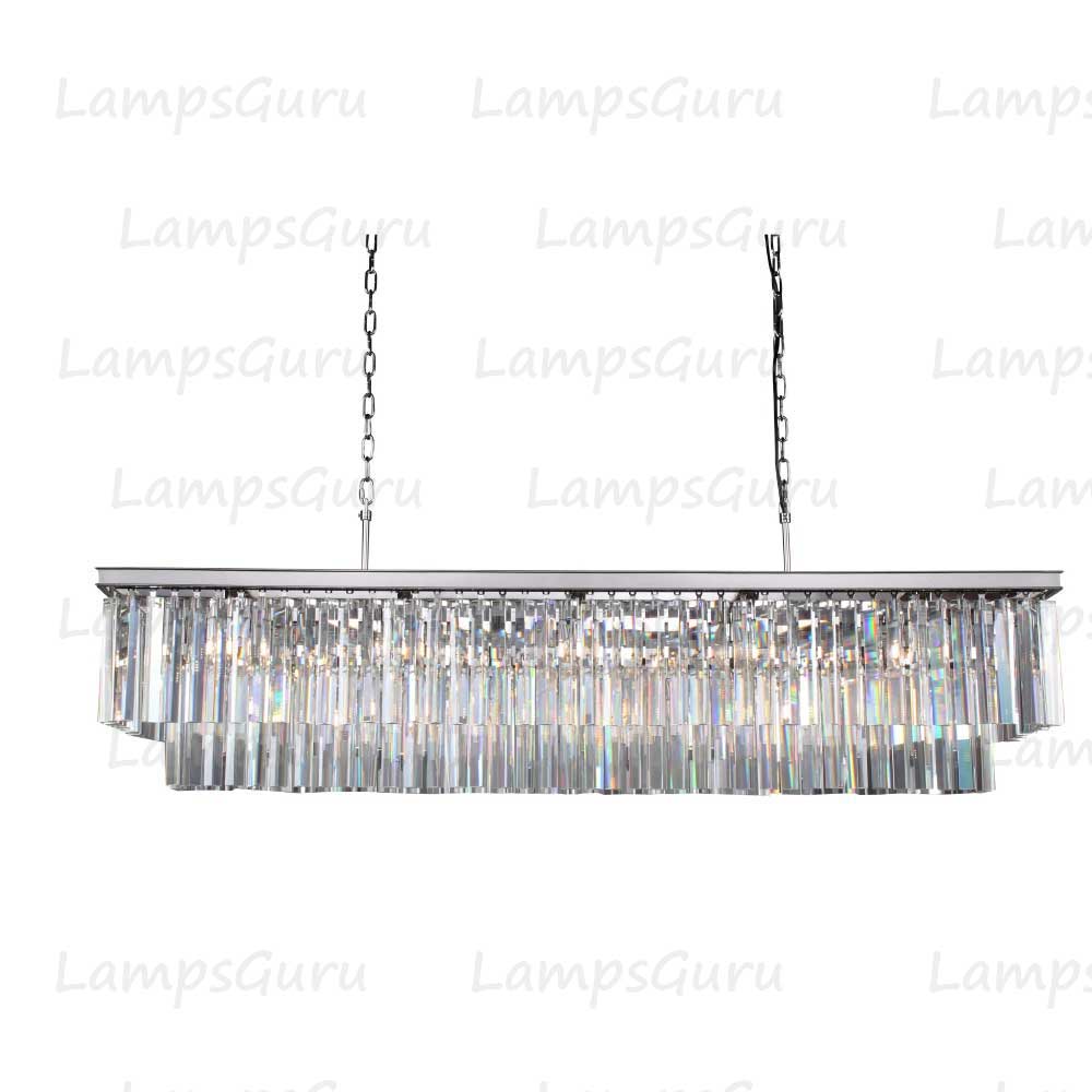 1920s Odeona Rectangular Chandelier 59"