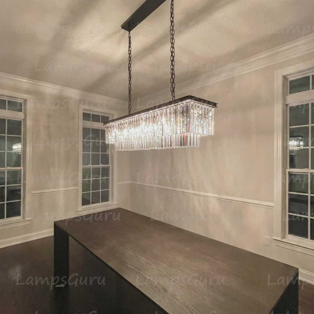 1920s Odeona Rectangular Chandelier 59"