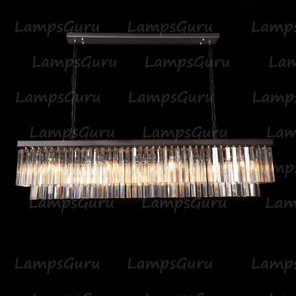 1920s Odeona Rectangular Chandelier 59"