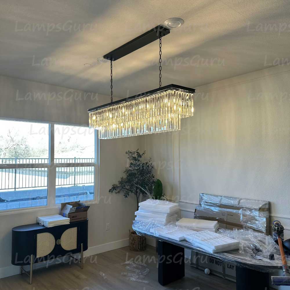 1920s Odeona Rectangular Chandelier 59"