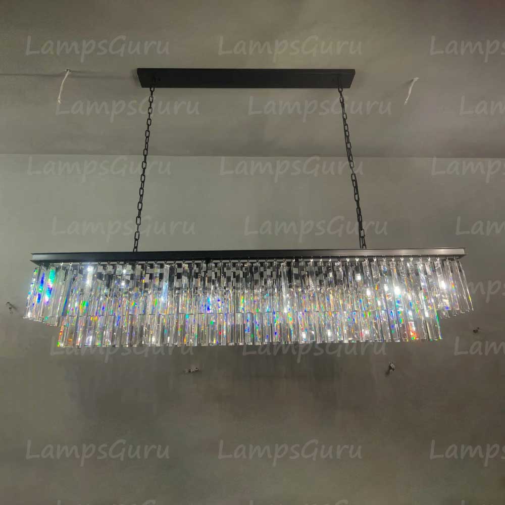 1920s Odeona Rectangular Chandelier 72"