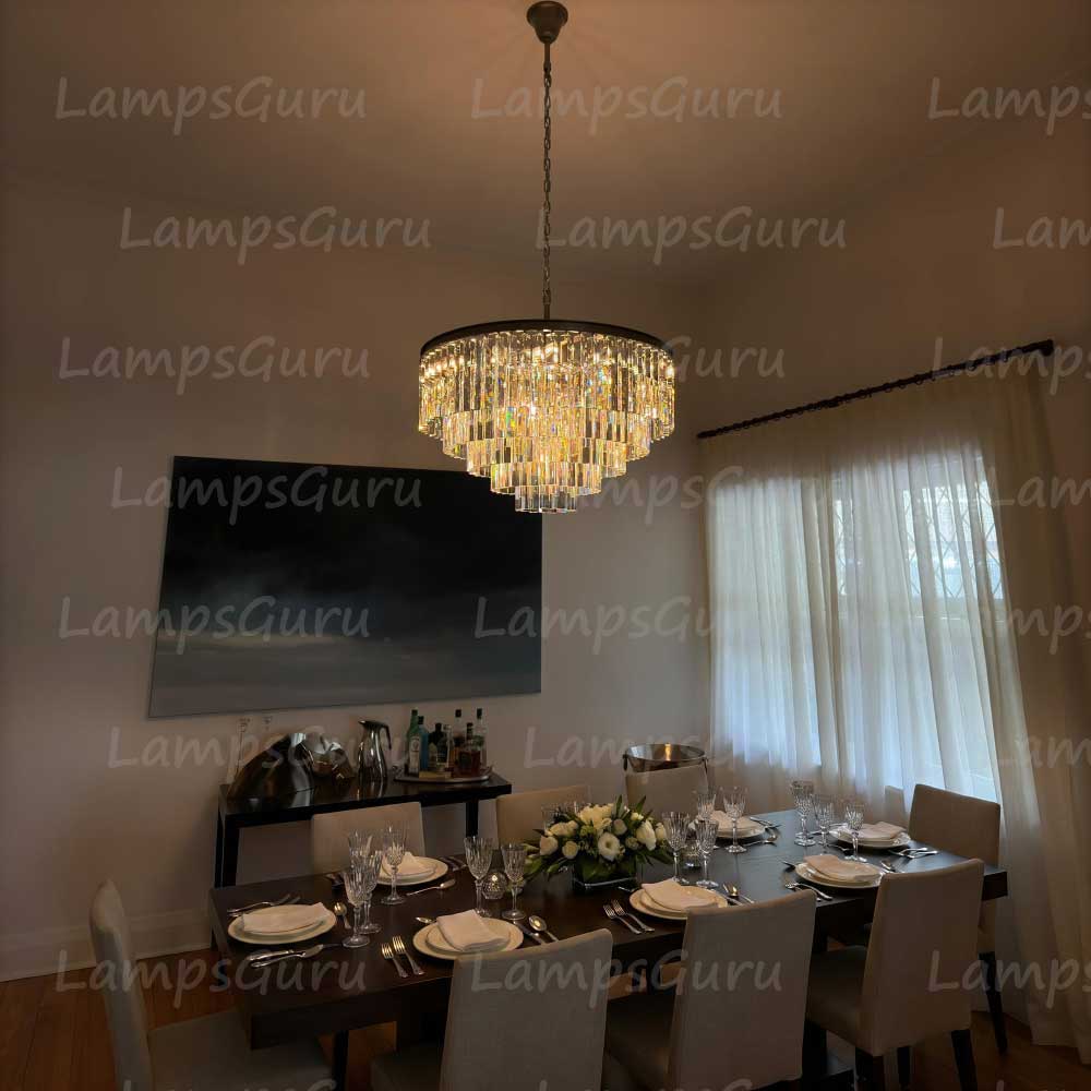 1920s Odeona Round Chandelier 32"