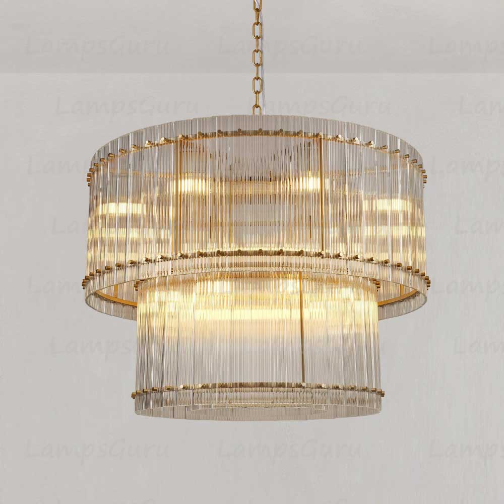 San Marcon Two Tier Round Chandelier 37"