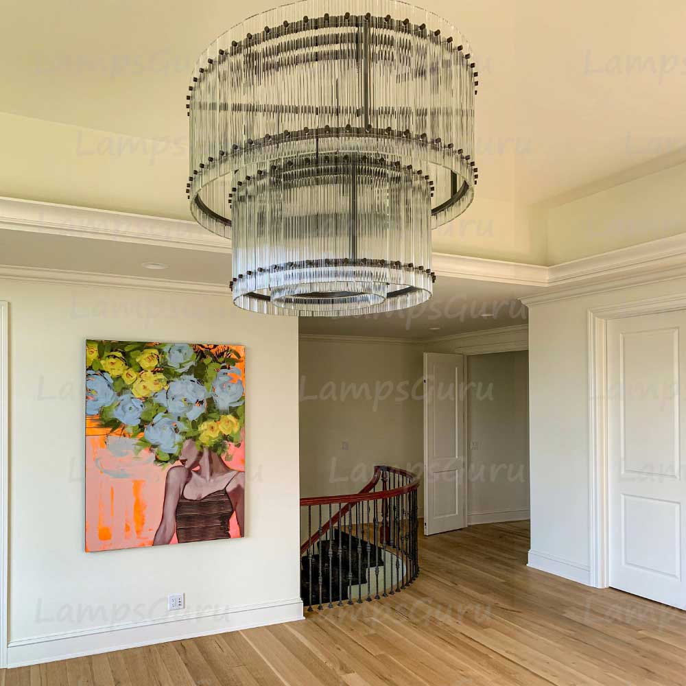 San Marcon Two Tier Round Chandelier 37"