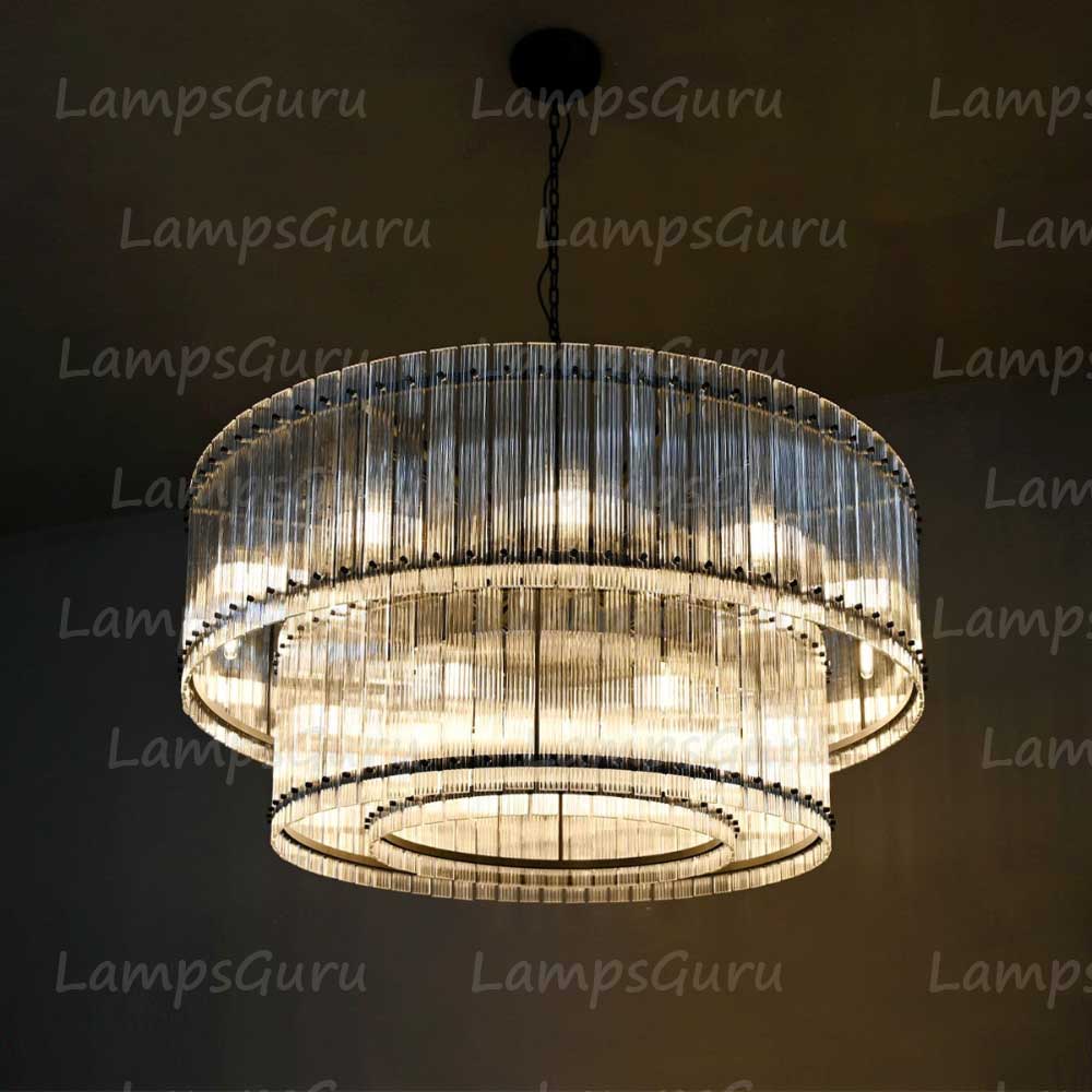 San Marcon Two Tier Round Chandelier 48"